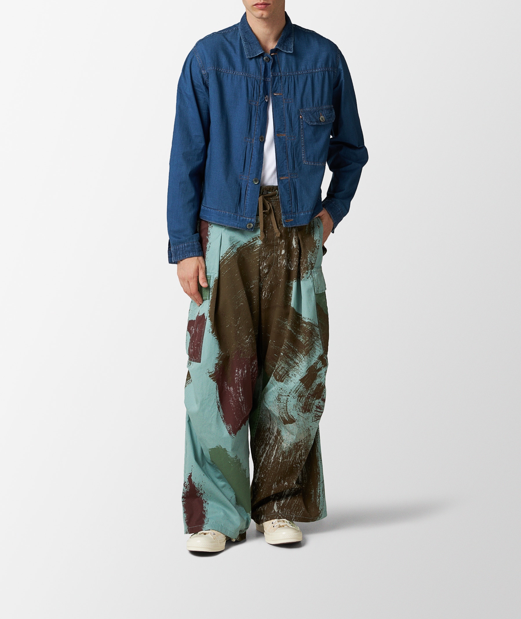 Turquoise KAPITAL Combed Burberry Brush-Camo Jumbo Cargo Pants | SVD