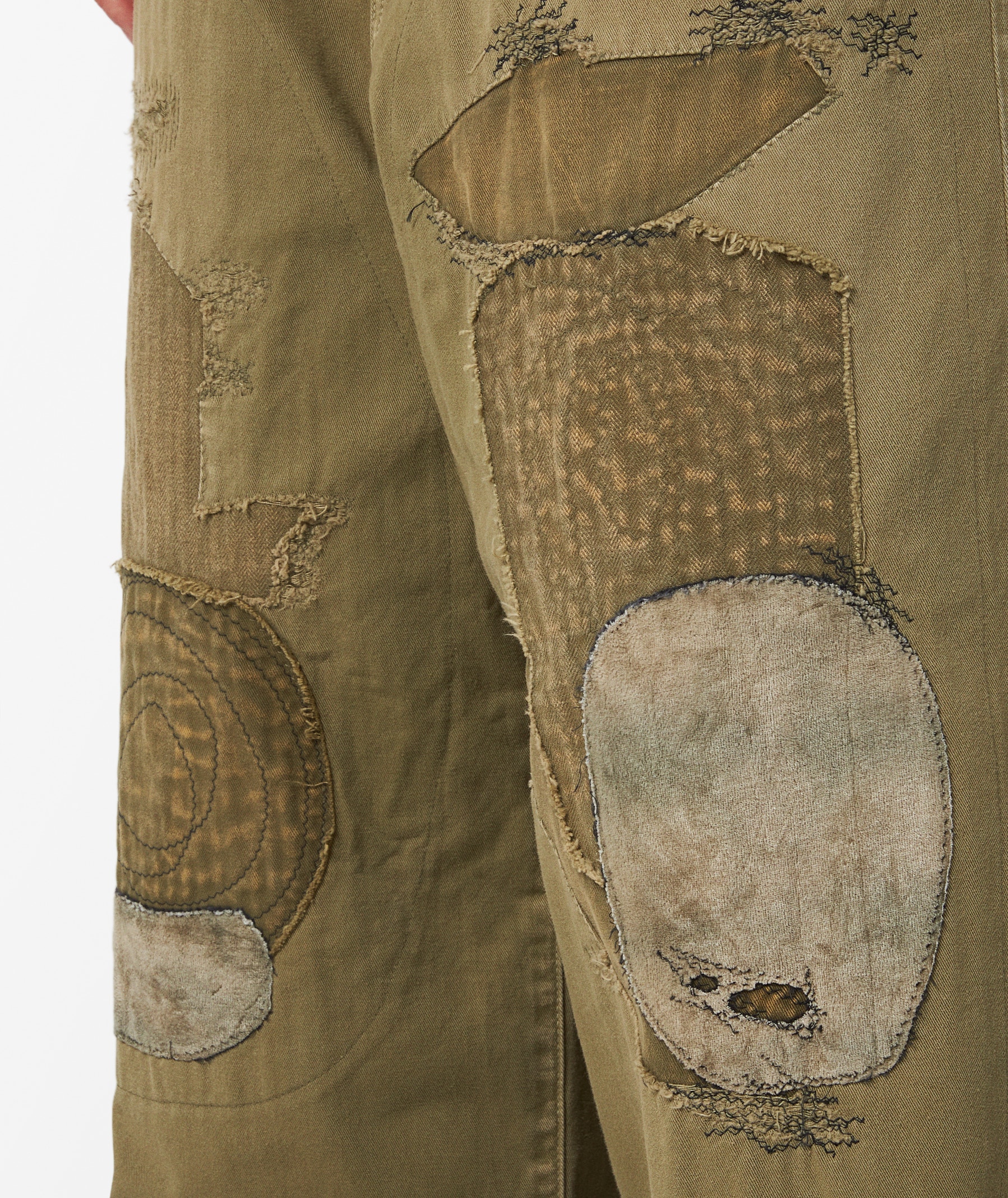 KAPITAL Katsuragi Port Baggy Pants in Green | SVD USA
