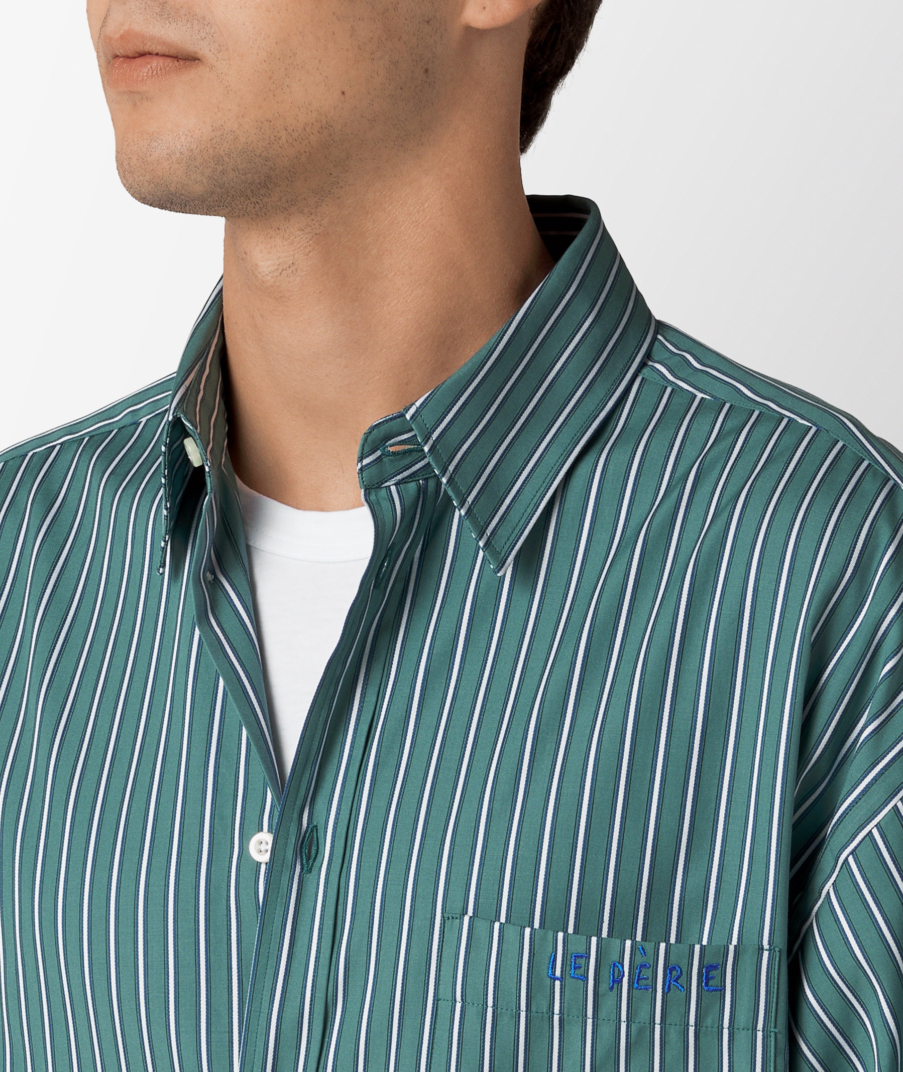 Turquoise le PÈRE Double Sleeve Button Down Shirt | SVD