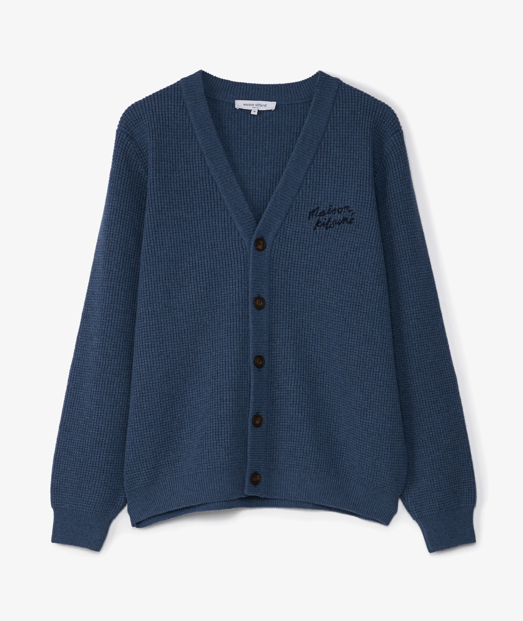 MAISON KITSUNÉ Handwriting Comfort Cardigan in Blue | SVD USA