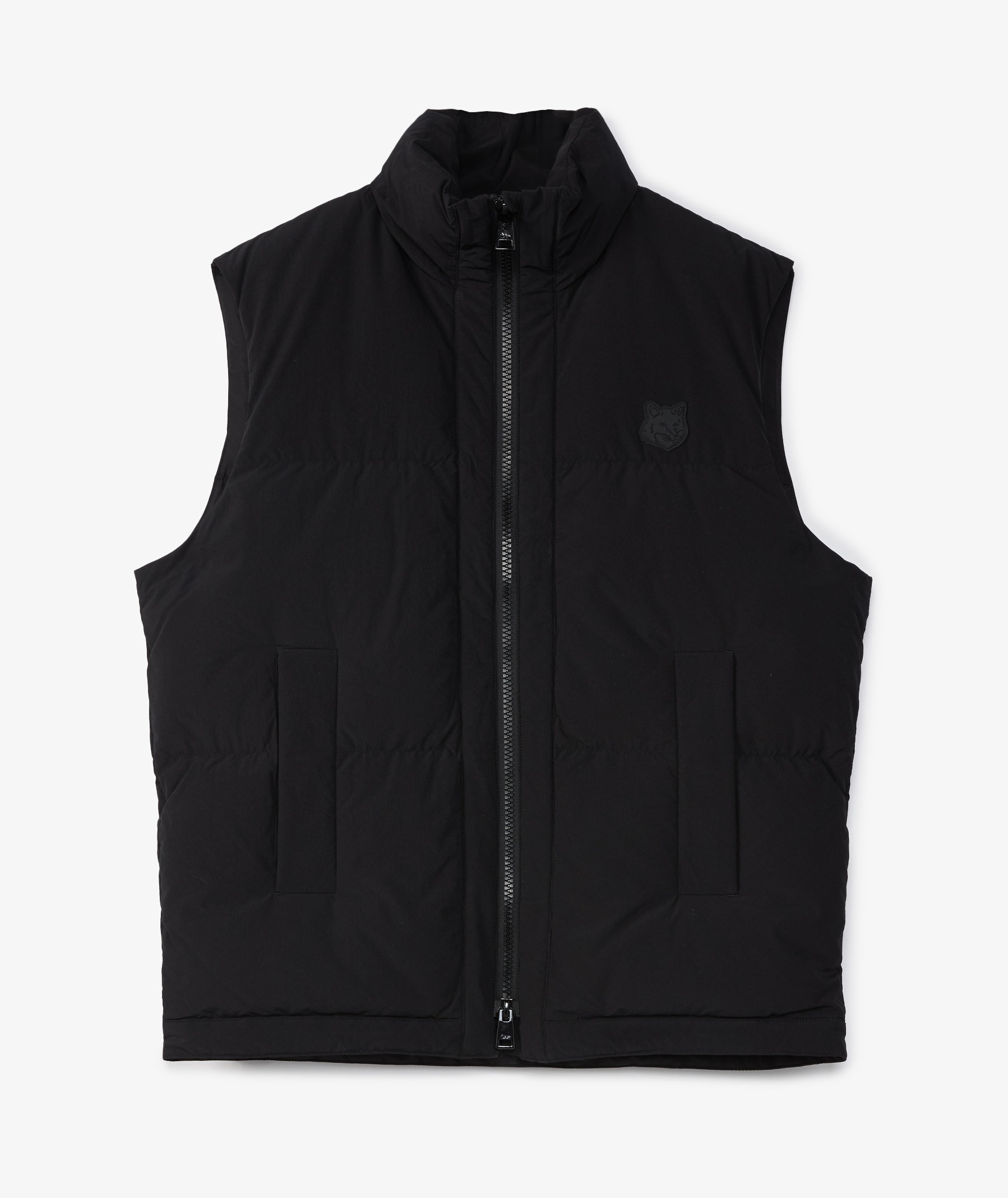 MAISON KITSUNÉ Sleeveless Puffer Vest in Black | SVD USA