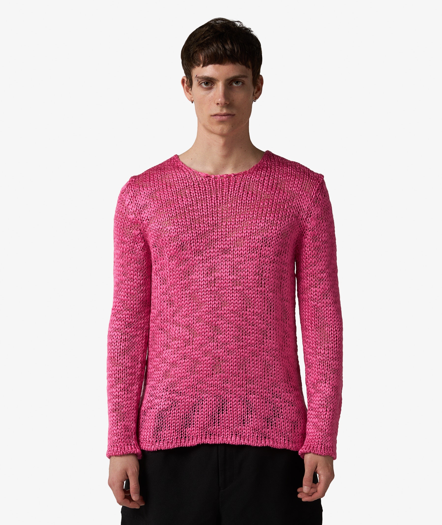 Comme des Garçons Homme Plus Slub Knit Sweater in Pink | SVD USA