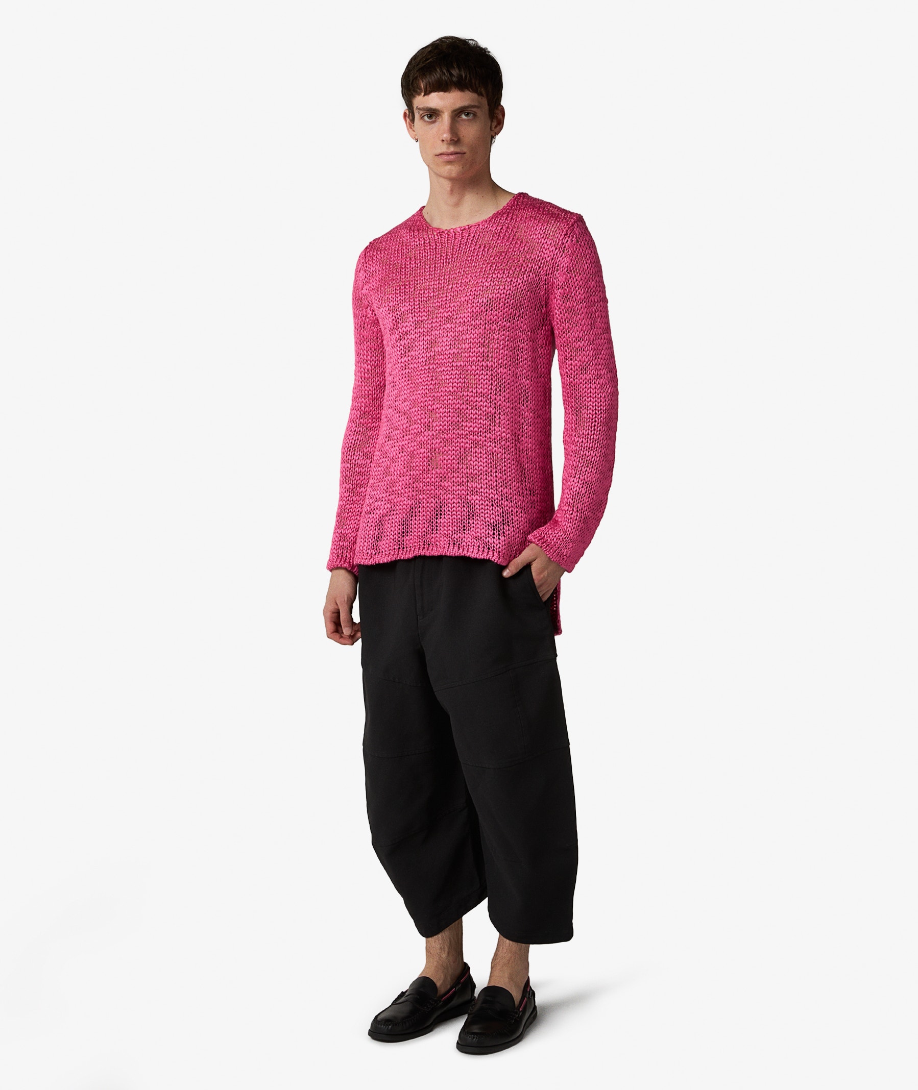 Comme des Garçons Homme Plus Slub Knit Sweater in Pink | SVD USA