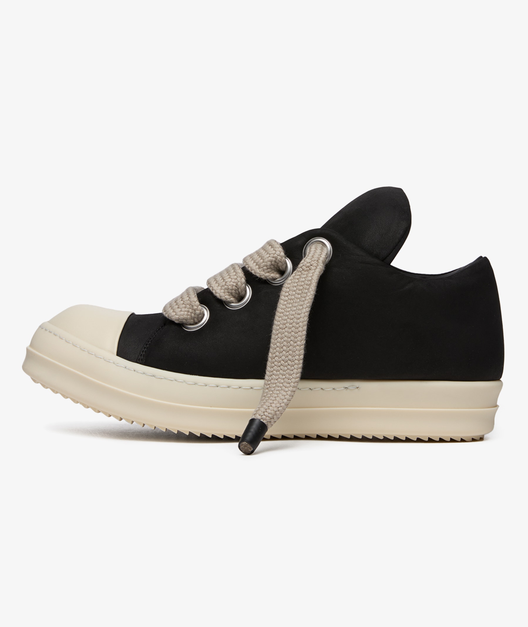 Rick Owens Jumbo Lace Padded Low Sneakers in Black | SVD USA