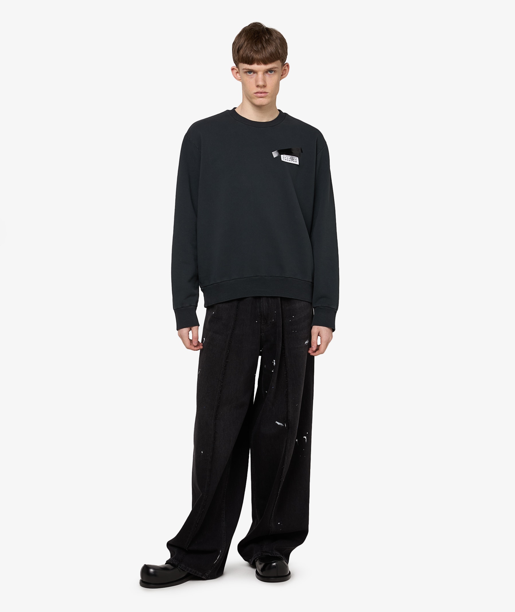 MM6 Maison Margiela Crewneck | Washed Black | SVD USA