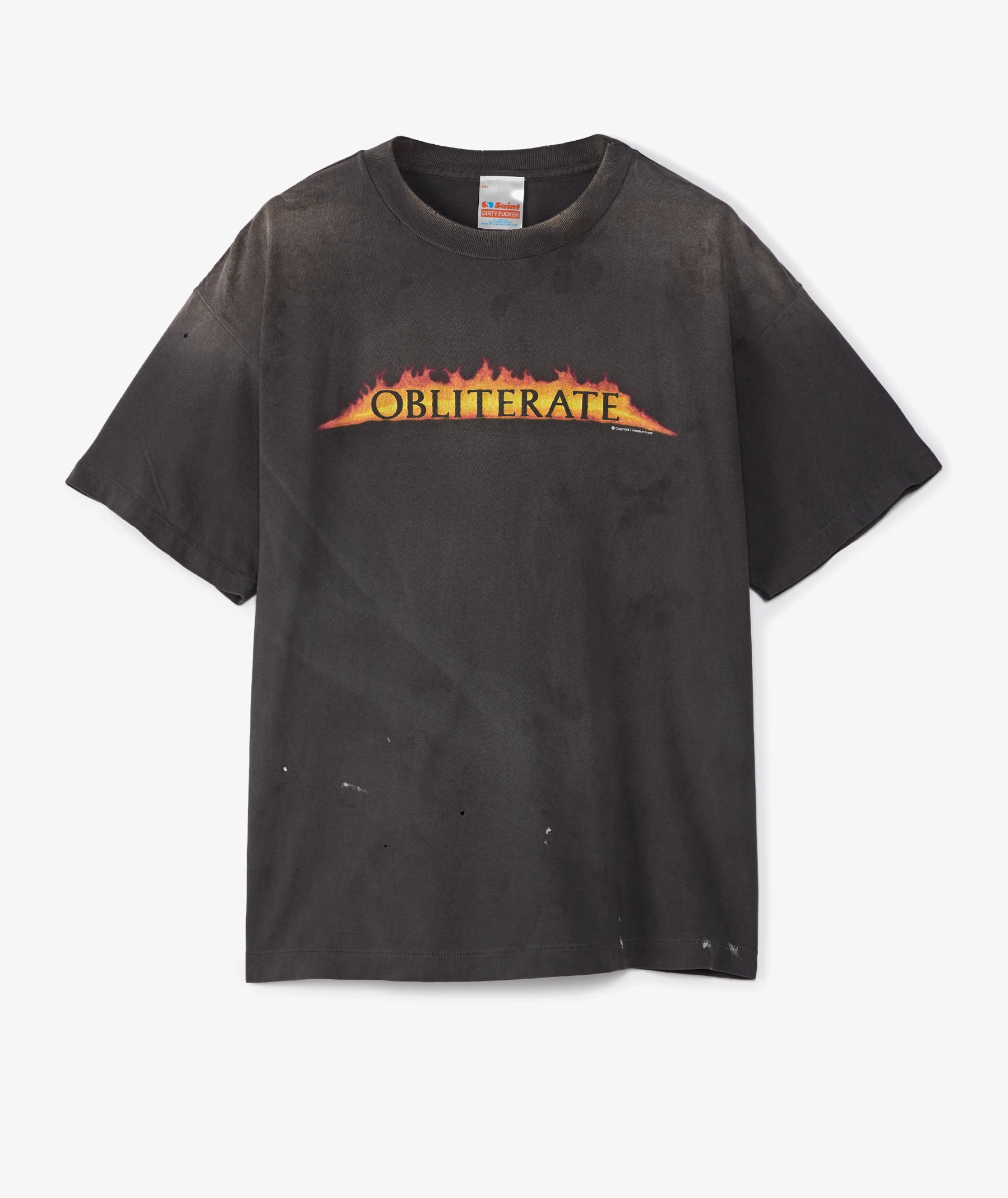SAINT Mxxxxxx Obliterate Distressed T-Shirt | Charcoal | SVD USA