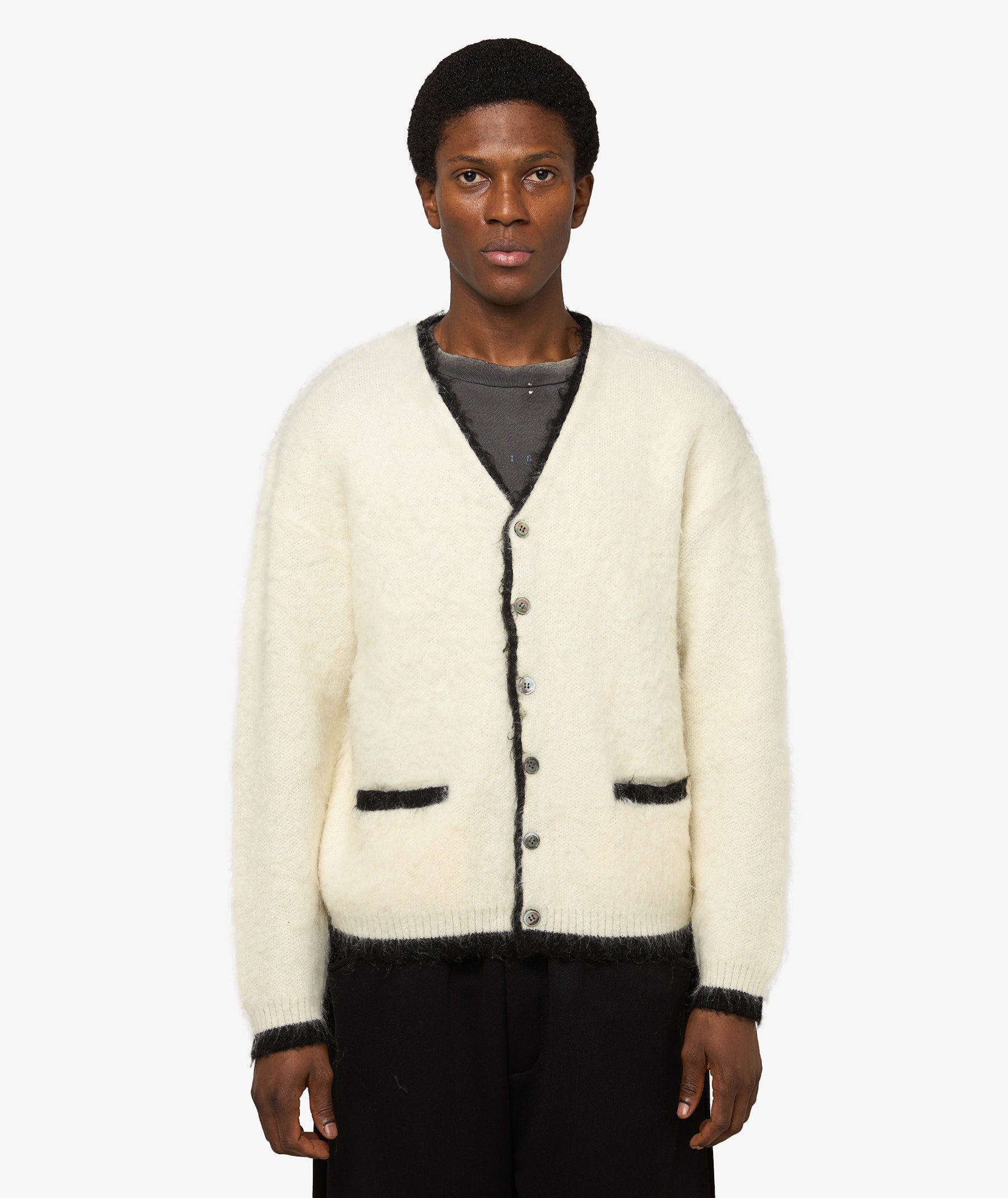 SAINT Mxxxxxx Knit Trim Cardigan | White | SVD