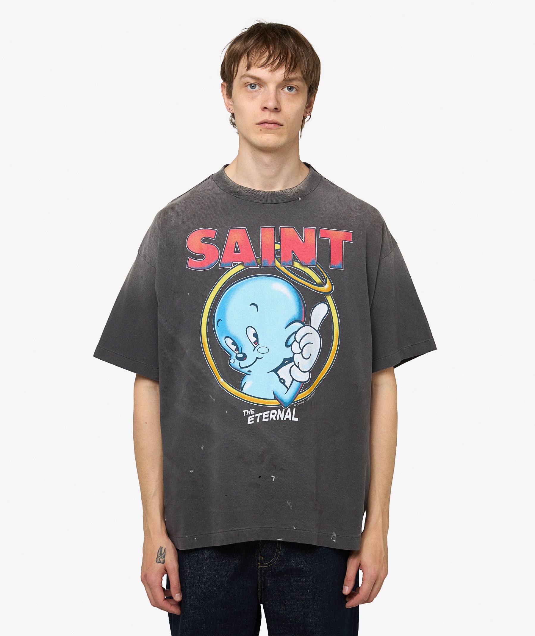 SAINT Mxxxxxx Baby Michael T-Shirt | Charcoal | SVD