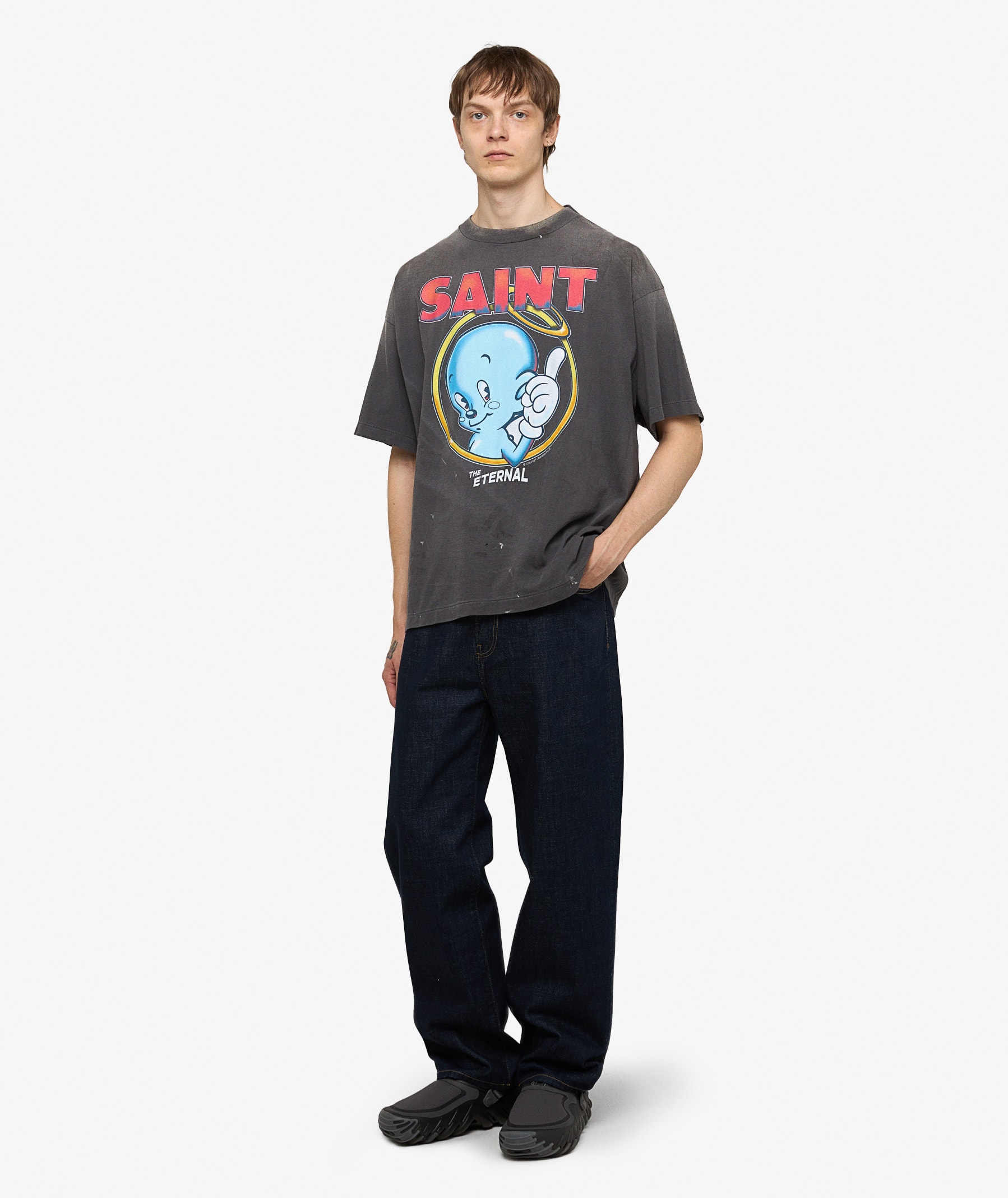 SAINT Mxxxxxx Baby Michael T-Shirt | Charcoal | SVD