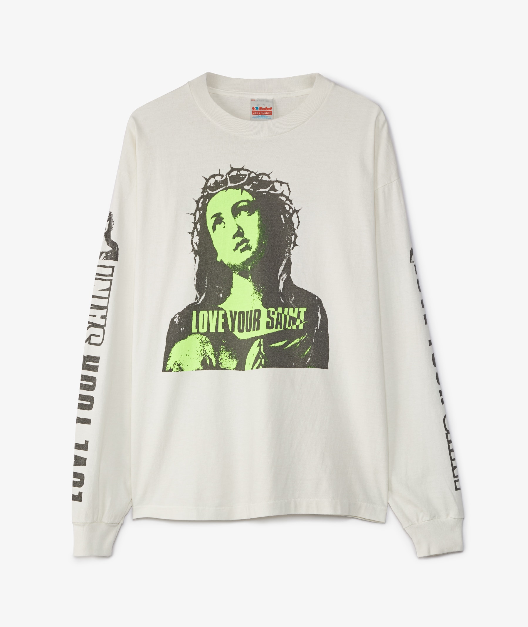 SAINT Mxxxxxx Love ur Saint Long Sleeve T-Shirt | Off White | SVD USA