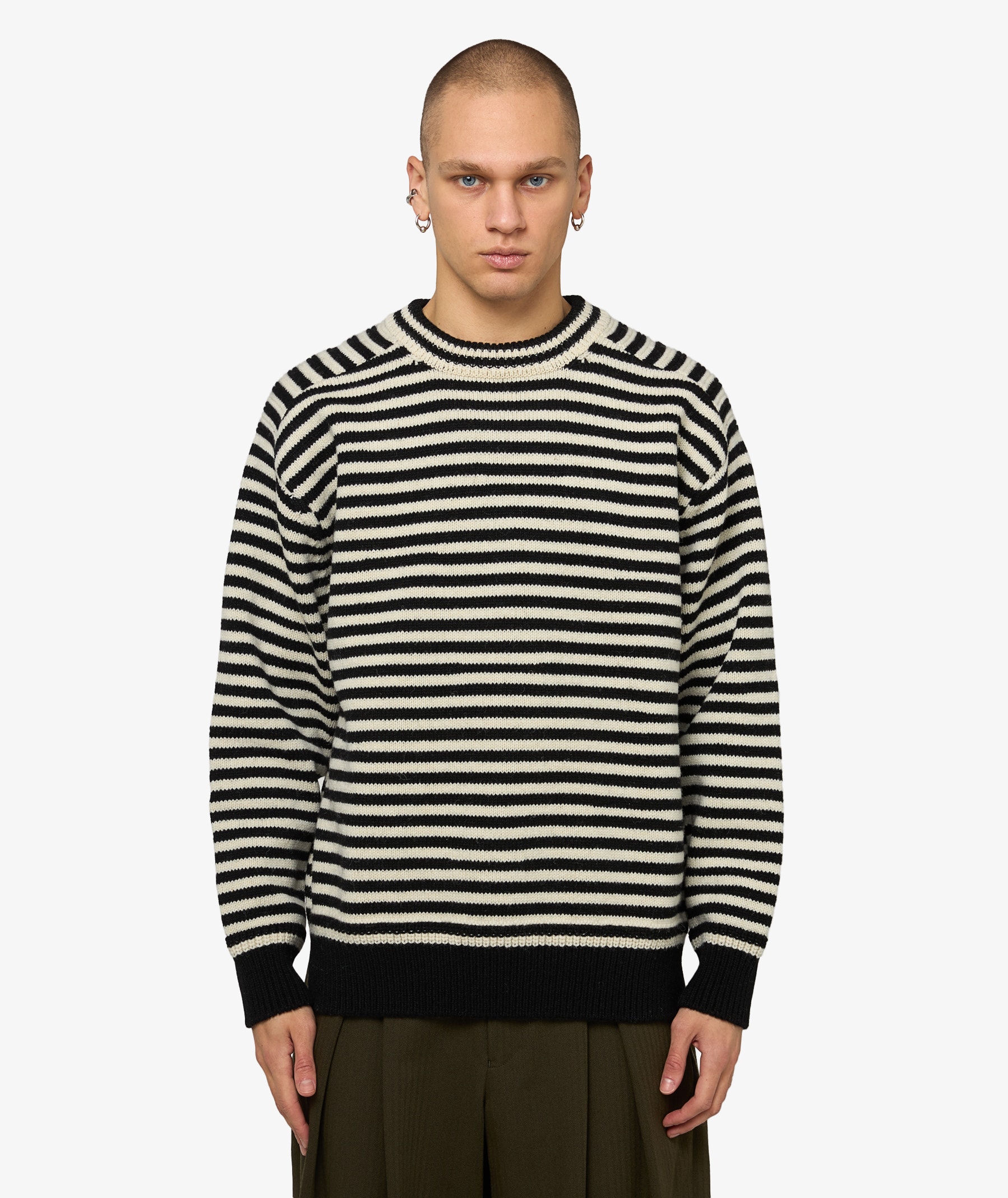 Junya Watanabe MAN Striped Sweater | Black X White | SVD USA