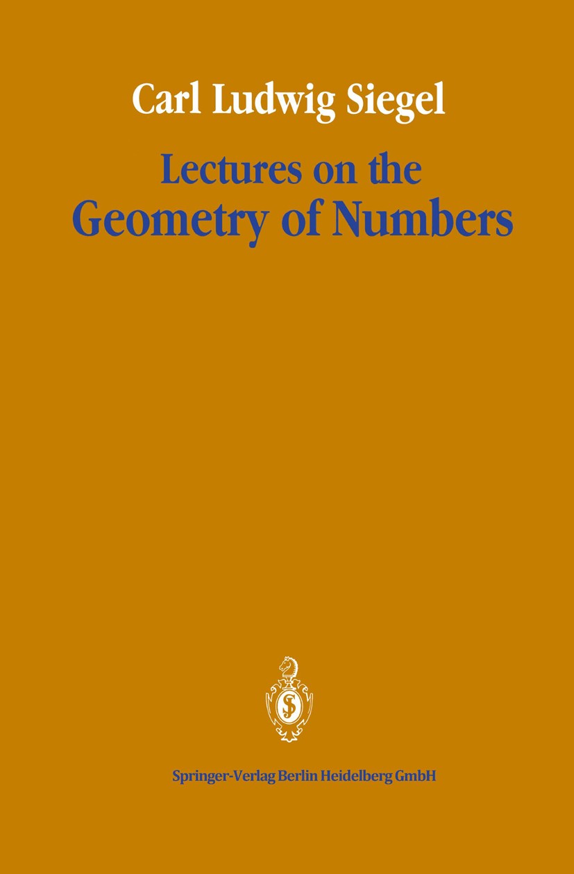 Lectures on the Geometry of Numbers | Springer Nature Link