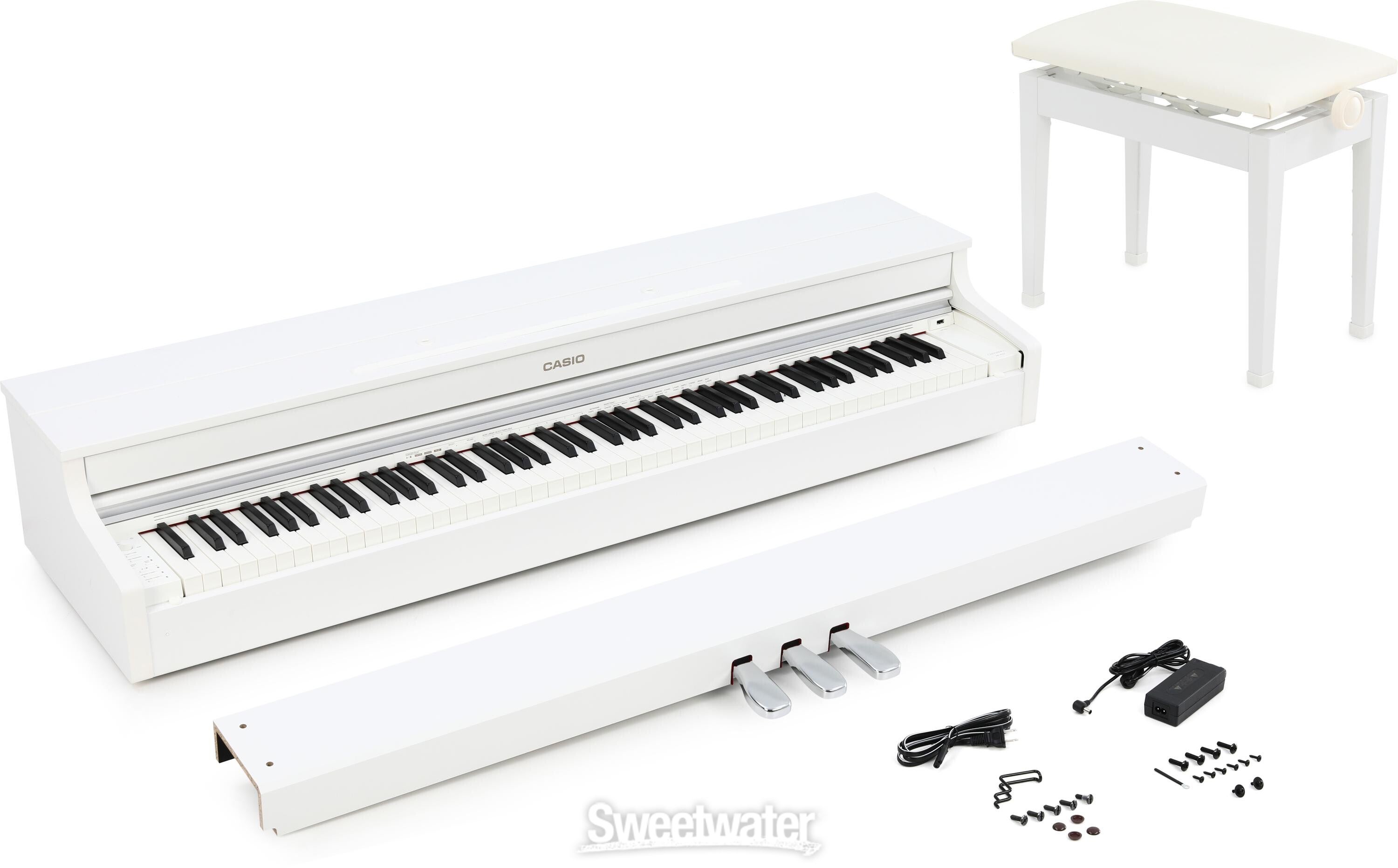 Casio AP-470 Celviano Digital Upright Piano with Bench - White