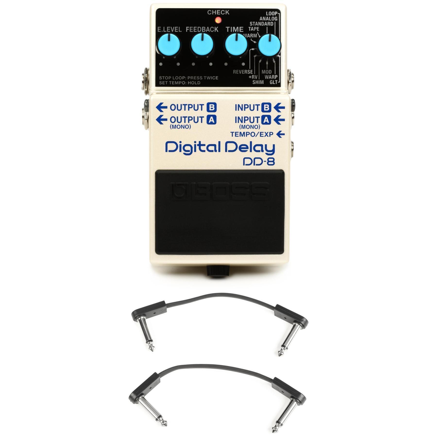 Boss DD-8 Digital Delay Pedal with EBS Patch Cables | Sweetwater