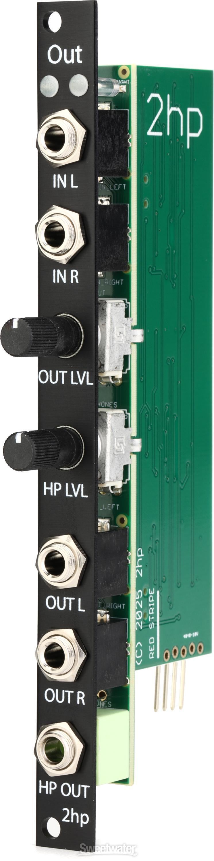 2HP Out Stereo Line Out/Headphone Out Eurorack Module - Black