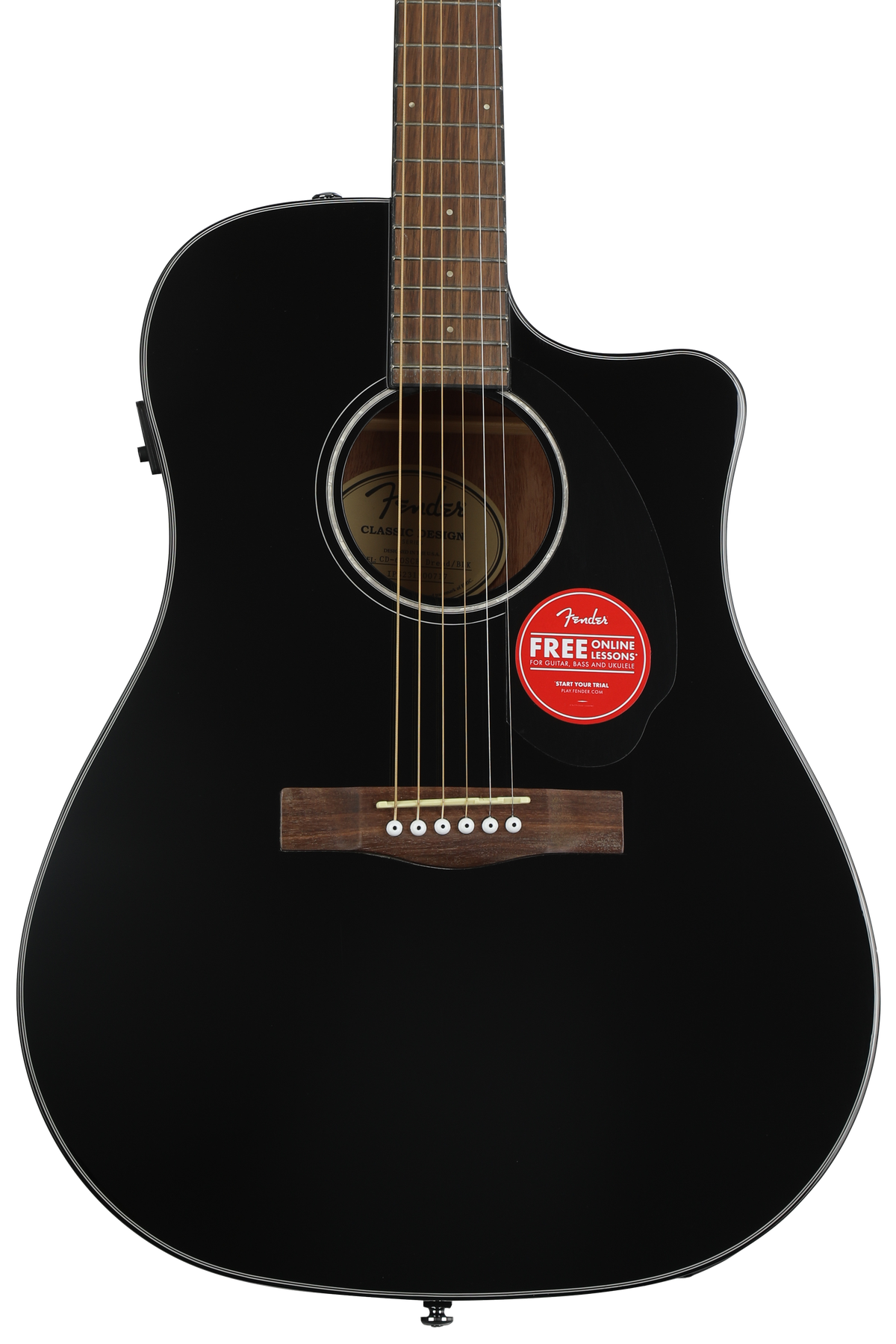 Fender CD-60SCE Acoustic-electric Guitar - Black | Sweetwater