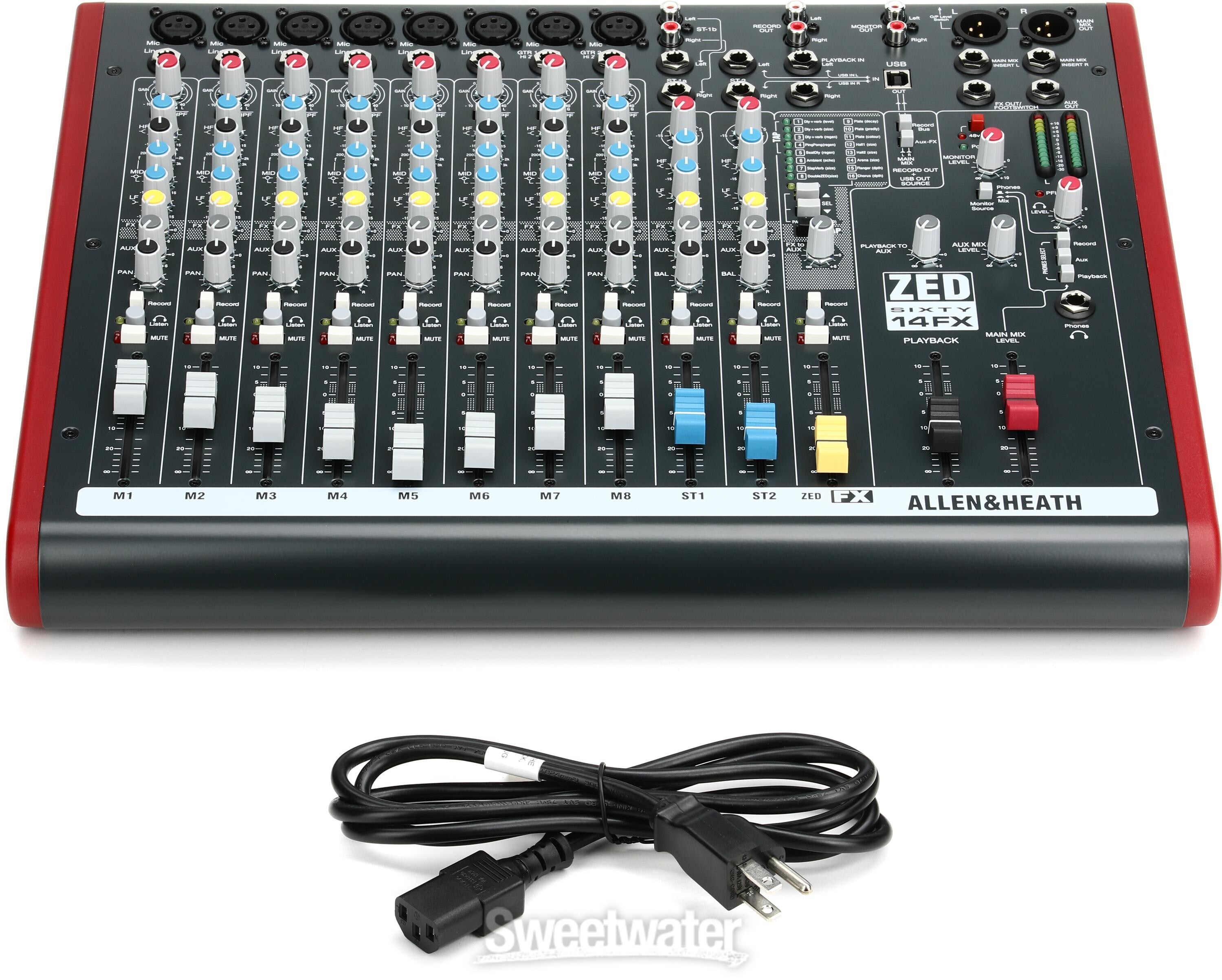 Allen & Heath ZED60-14FX 14-channel Mixer with USB Audio Interface