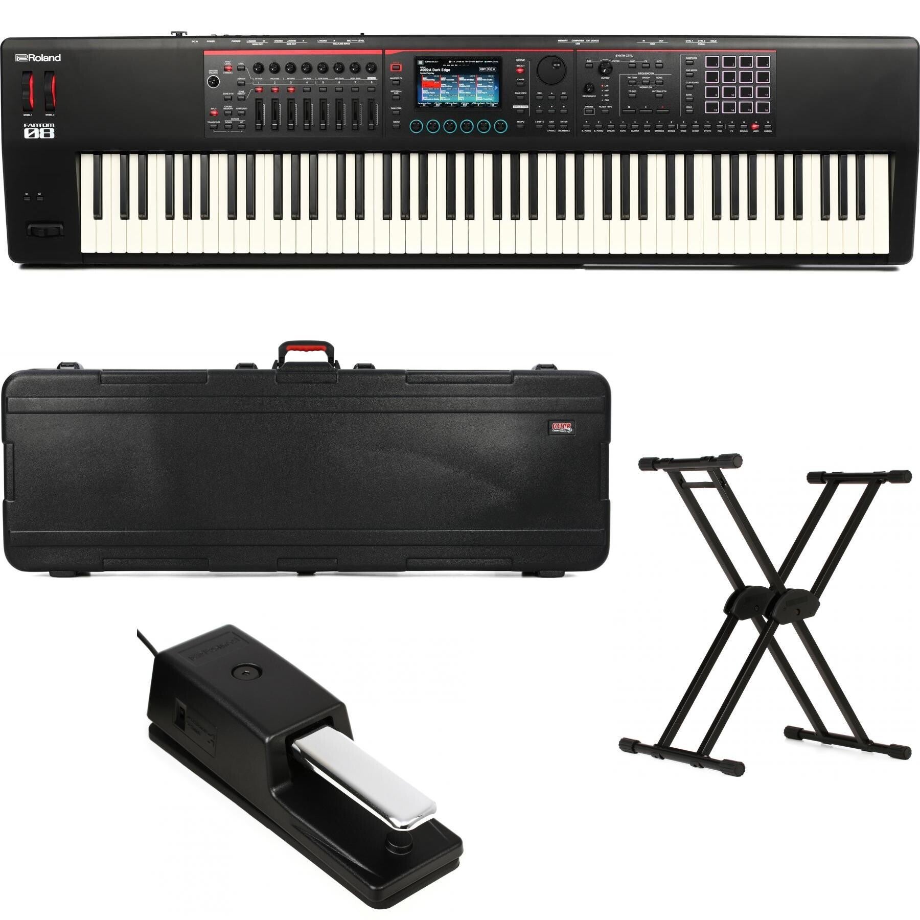 Roland FANTOM-08 Music Workstation Keyboard Stage Bundle | Sweetwater