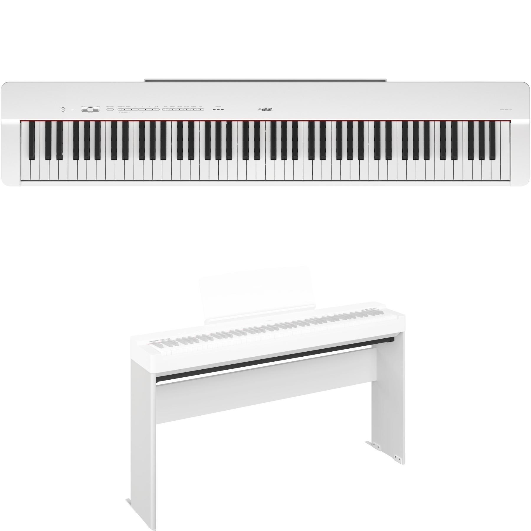Yamaha P-225WH 88-key Digital Piano and L200WH Stand - White