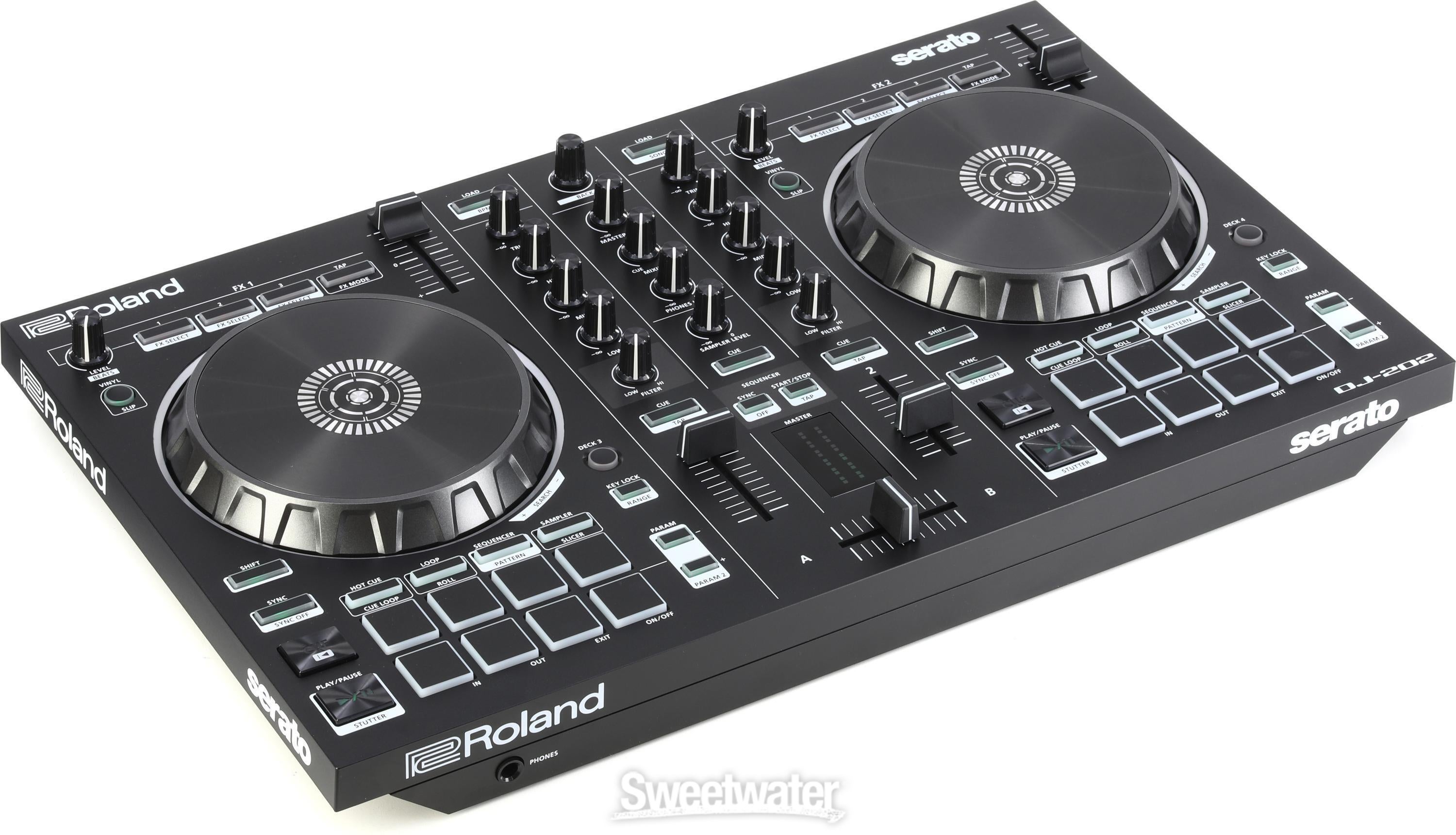 Roland DJ-202 4-deck Serato DJ Controller with Drum Machine
