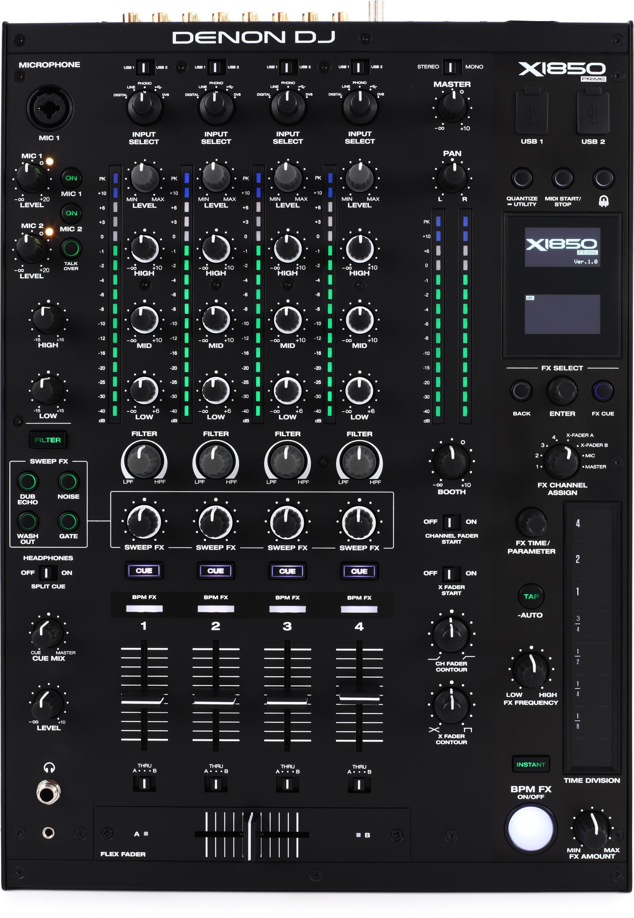 Denon DJ X1850 Prime 4-channel DJ Mixer with Effects and Serato