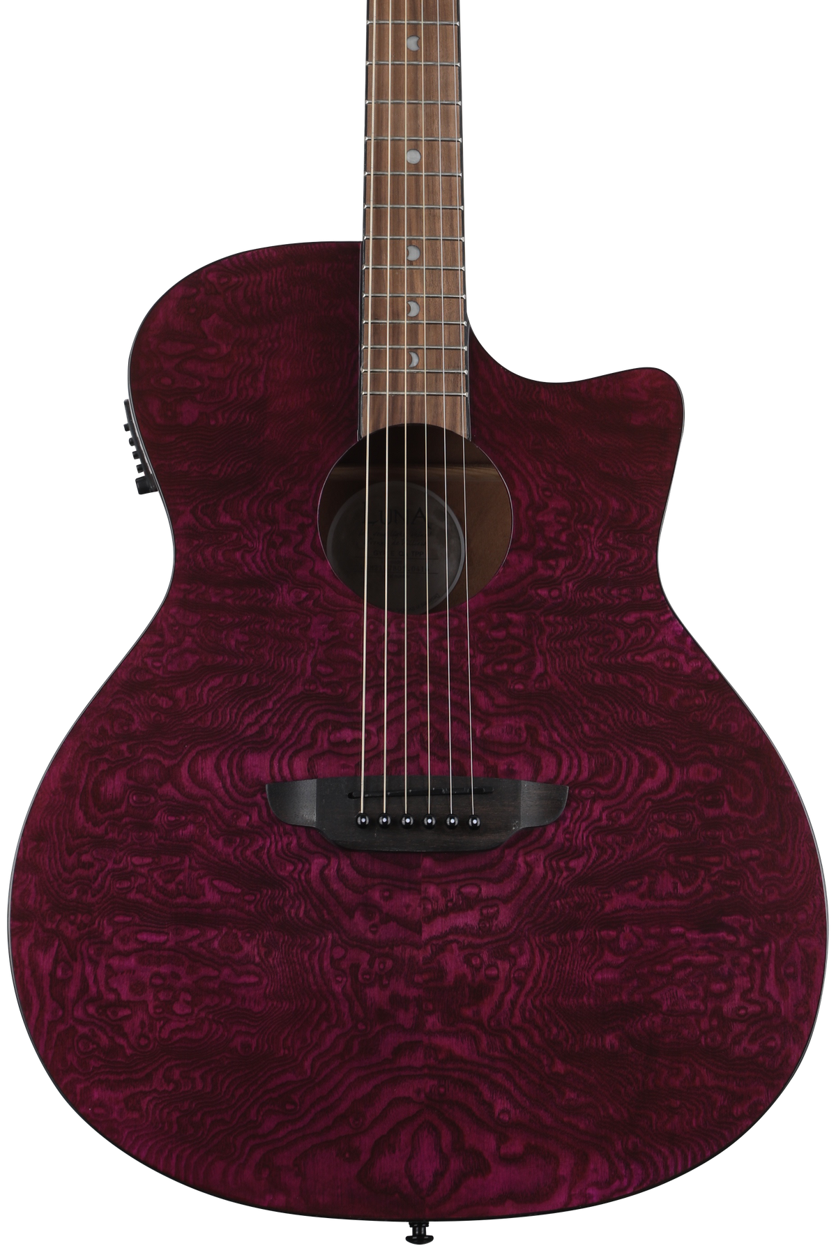 Luna Gypsy Quilted Ash Acoustic-electric Guitar - Transparent