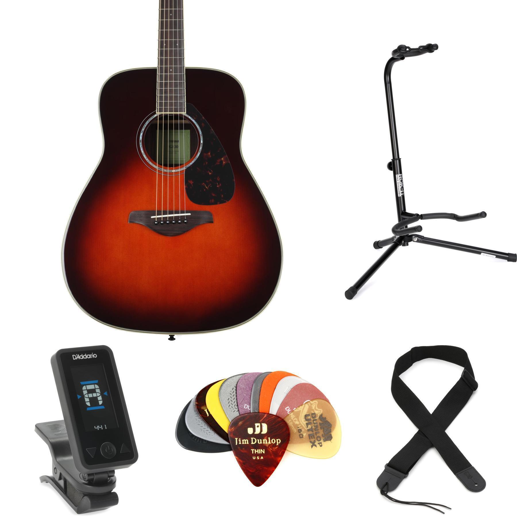 Yamaha FG830 Dreadnought Acoustic Guitar Essentials Bundle