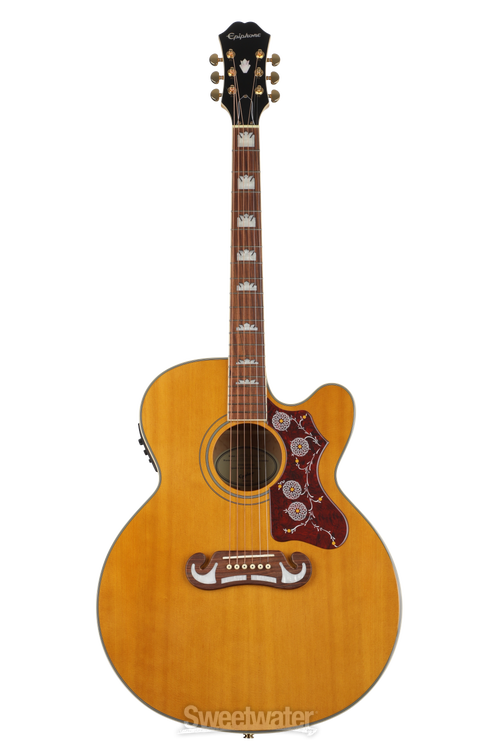 Epiphone J-200EC Studio Acoustic-Electric Guitar - Vintage Natural