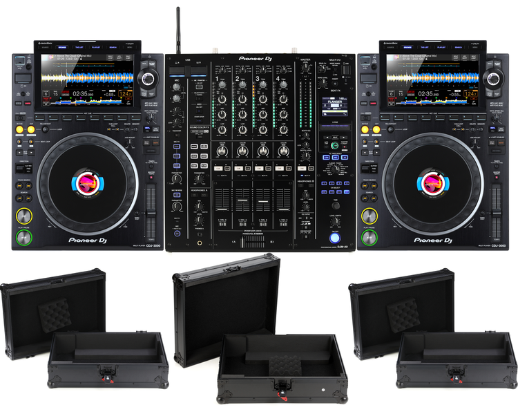 Pioneer DJ DJM-A9 4-channel DJ Mixer with CDJ-3000 Media Players