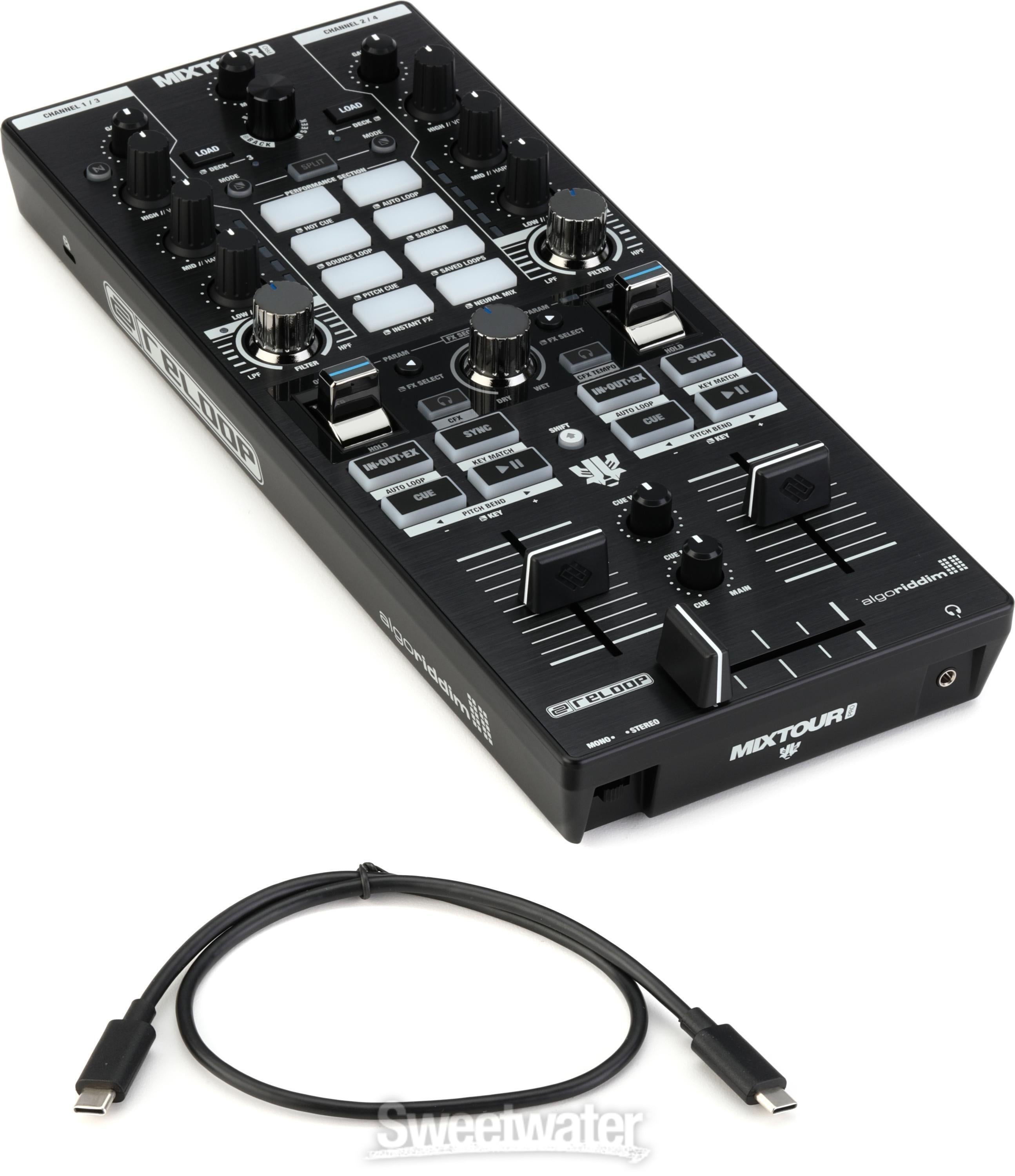 Reloop Mixtour Pro 4-deck All-in-one DJ Controller Module | Sweetwater