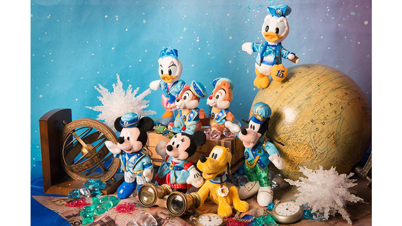 ディズニーシー 15周年 ぬいぐるみ バッジ セット ミッキー ミニー