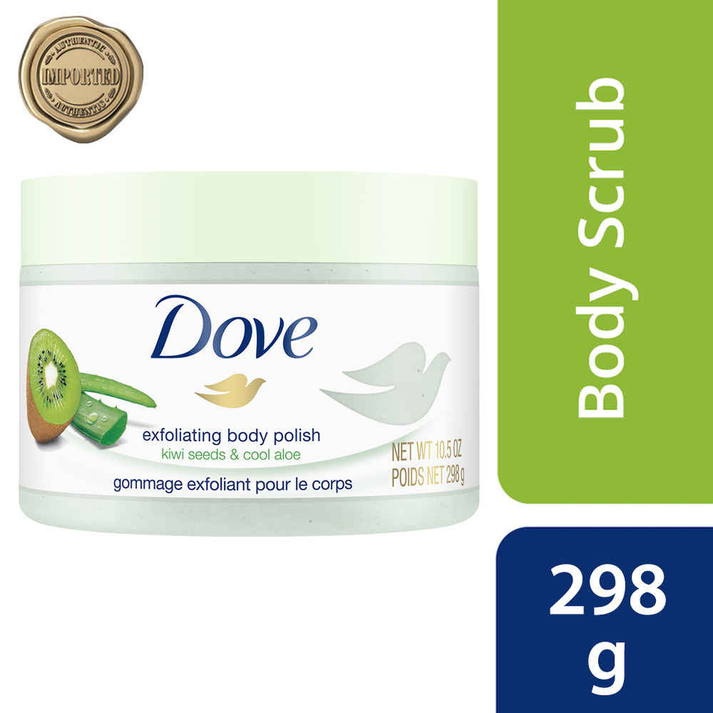 Dove Exfoliating Body Polish Scrub, Kiwi Seeds and Aloe Vera Scent