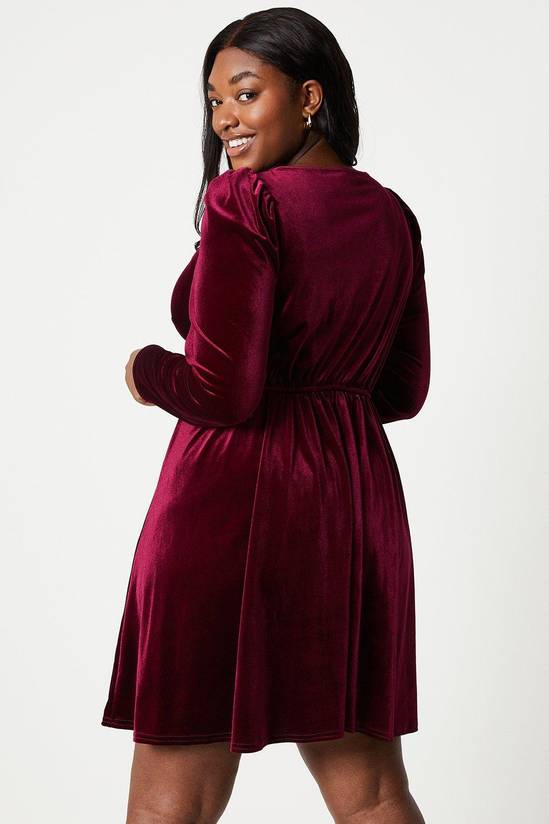 Dresses | Curve Velvet Skater Mini Dress | Dorothy Perkins
