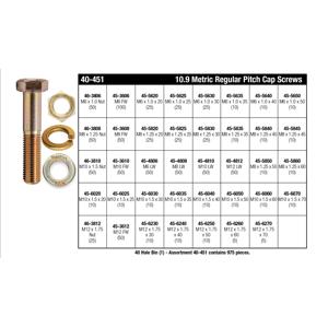 KM-USA Metric 10.9 Hex Head Cap Screw Assortment (M6 - M12