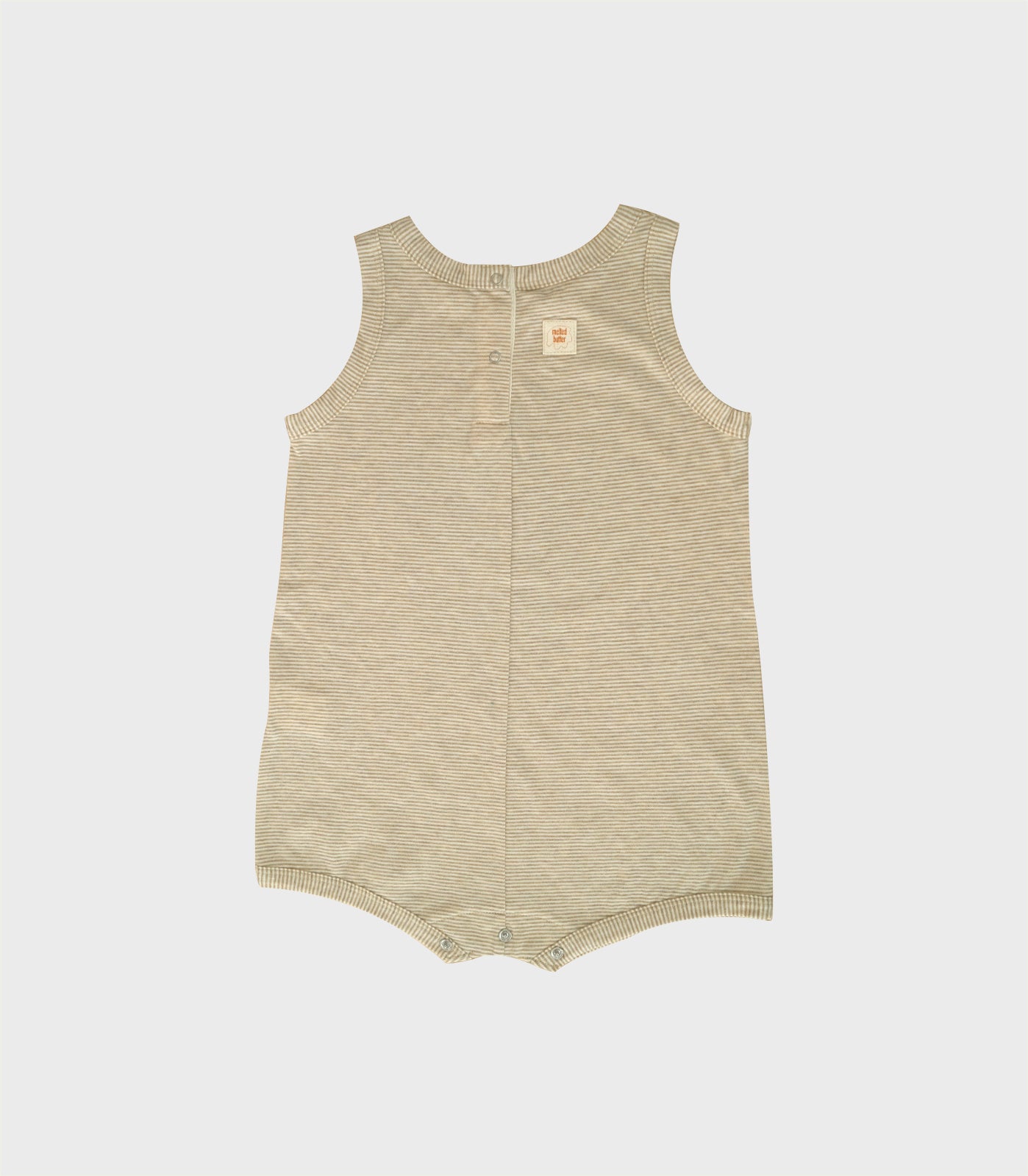SHELL SLEEVELESS ROMPER – melted butter