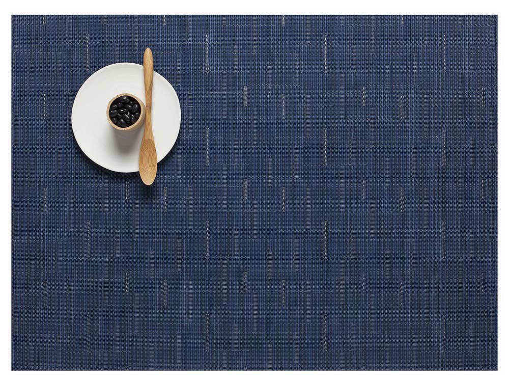 チルウィッチ ランチョンマット バンブー｜青色の不均一なストライプ