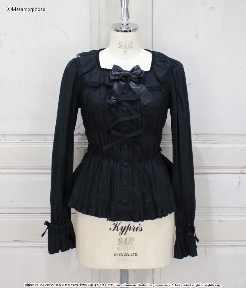 無地スクエアあき長袖ブラウス - ブラウス、カットソー、カーディガン