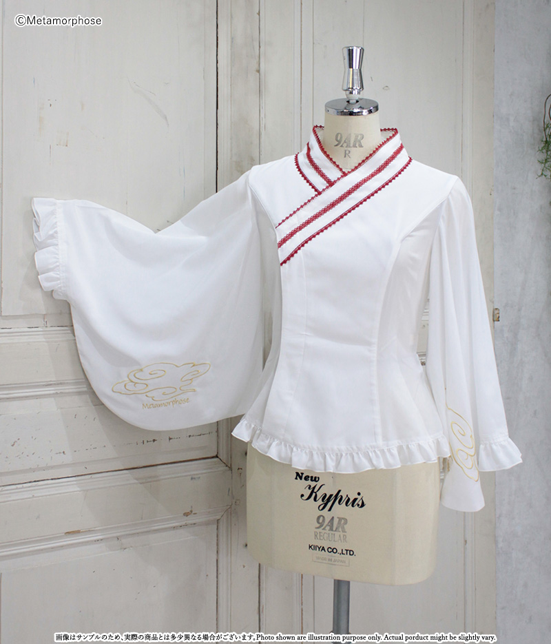 刺しゅう入り着物合わせ風ブラウス - ブラウス、カットソー