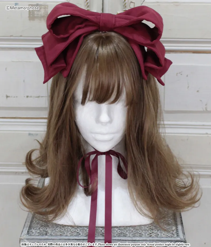 無地リボンヘッドドレス - ボンネット、ヘッドドレス、カチューシャ