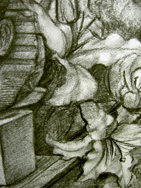 植田会員の繊細で大胆な木炭デッサン ｜ 東京新宿のメッツ絵画教室