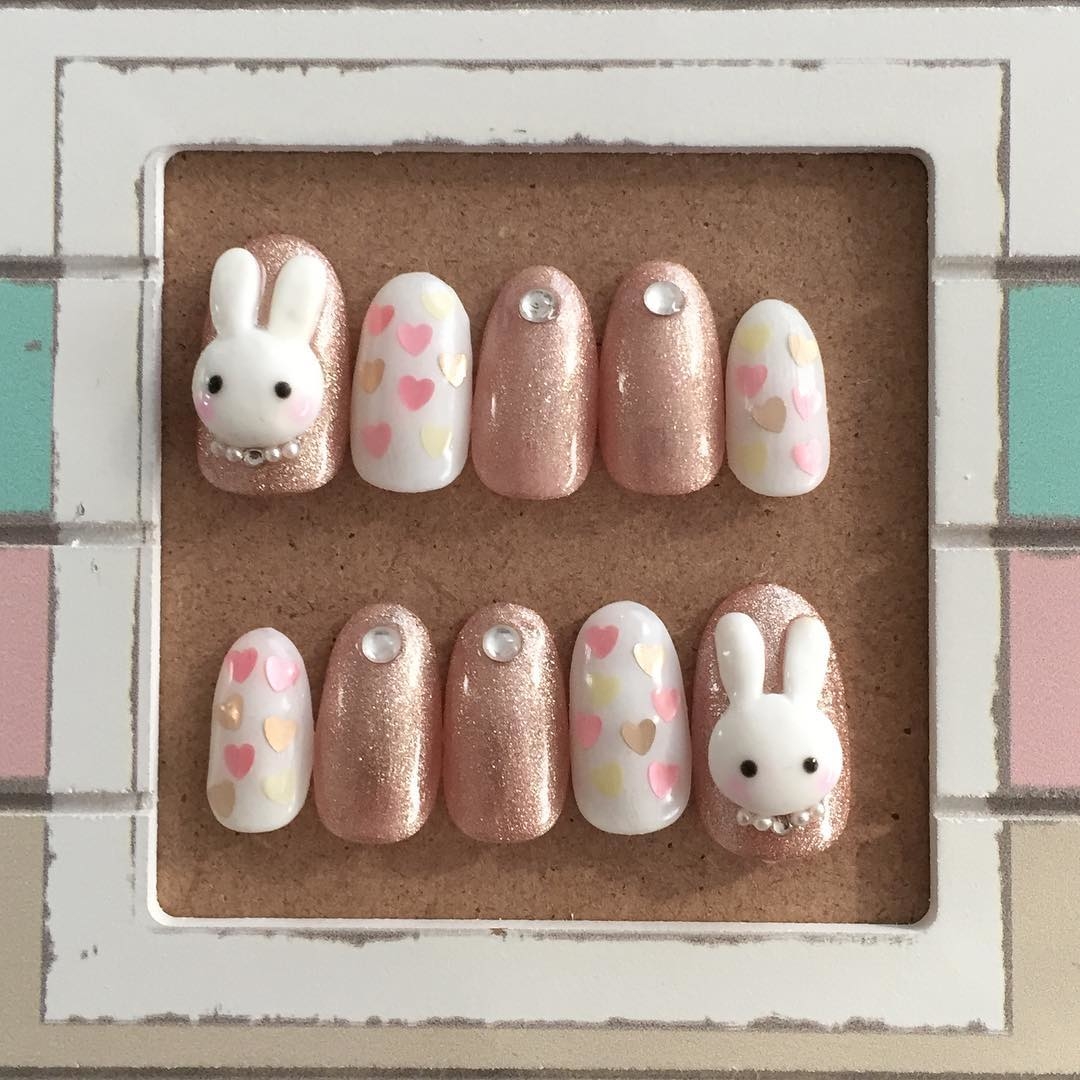 キュートなうさぎを指先にON♡キャッチーなうさぎネイルでみんなの視線