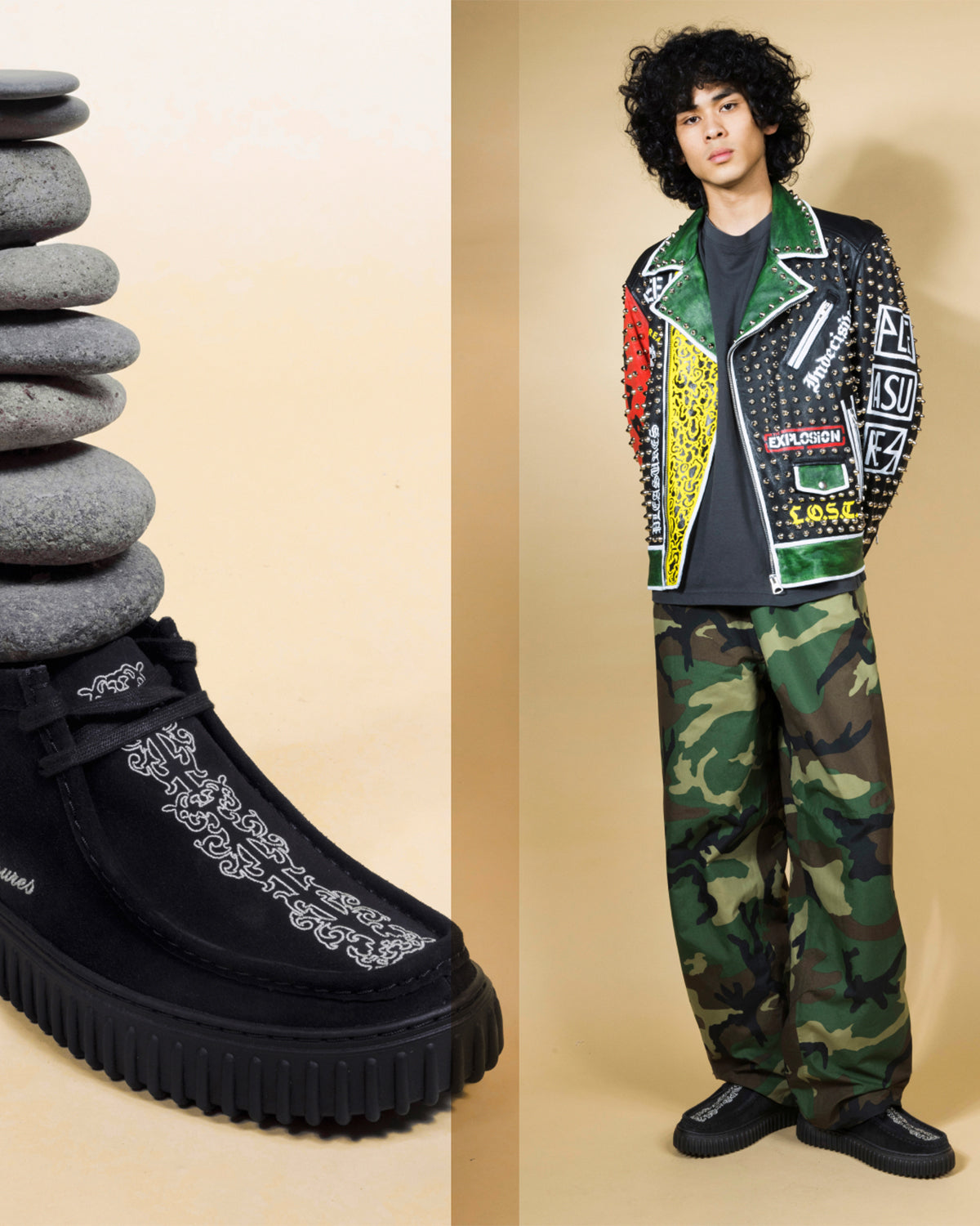 Clarks x Pleasures Torhill Woven G Black Suede - CL26180267