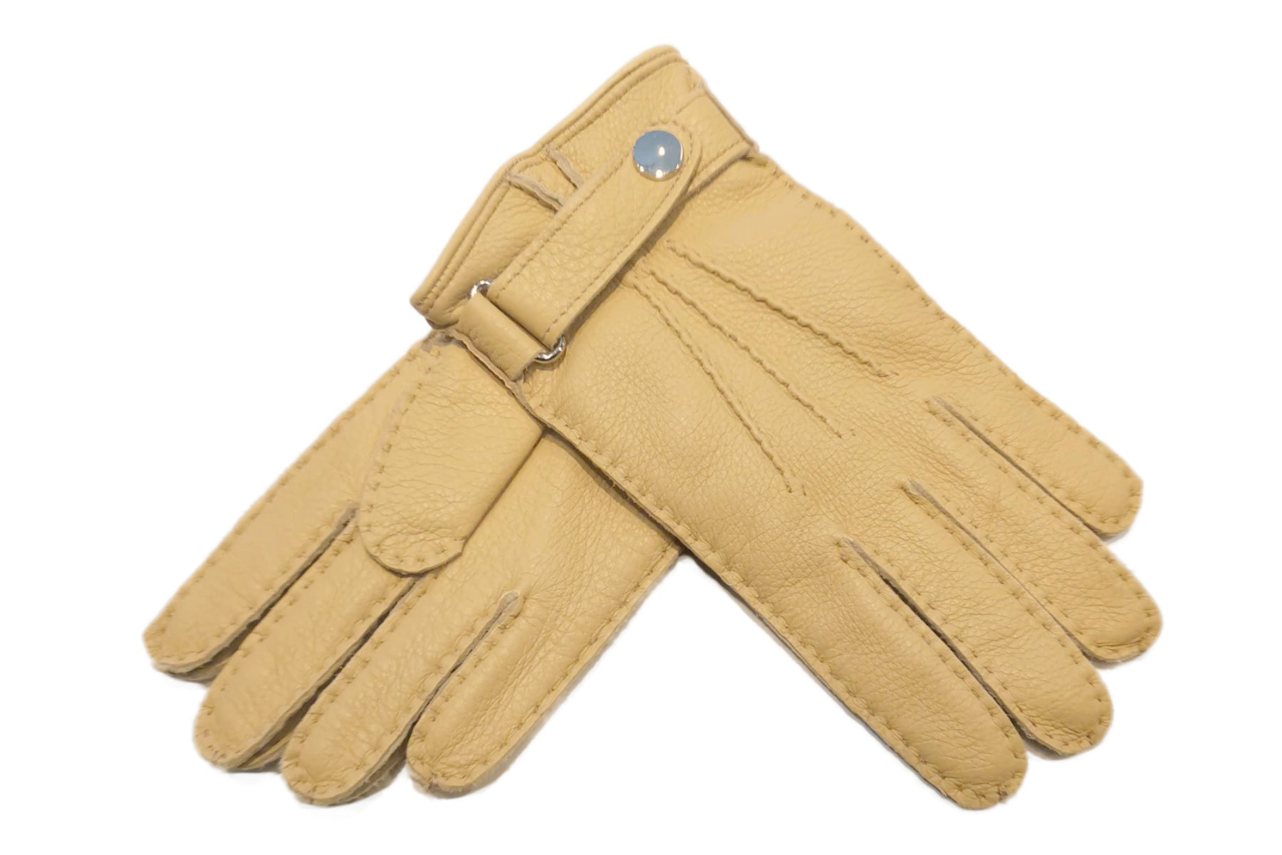 メンズ手袋◇ディアスキン◇ベージュ/HAVANA《ベルトタイプ