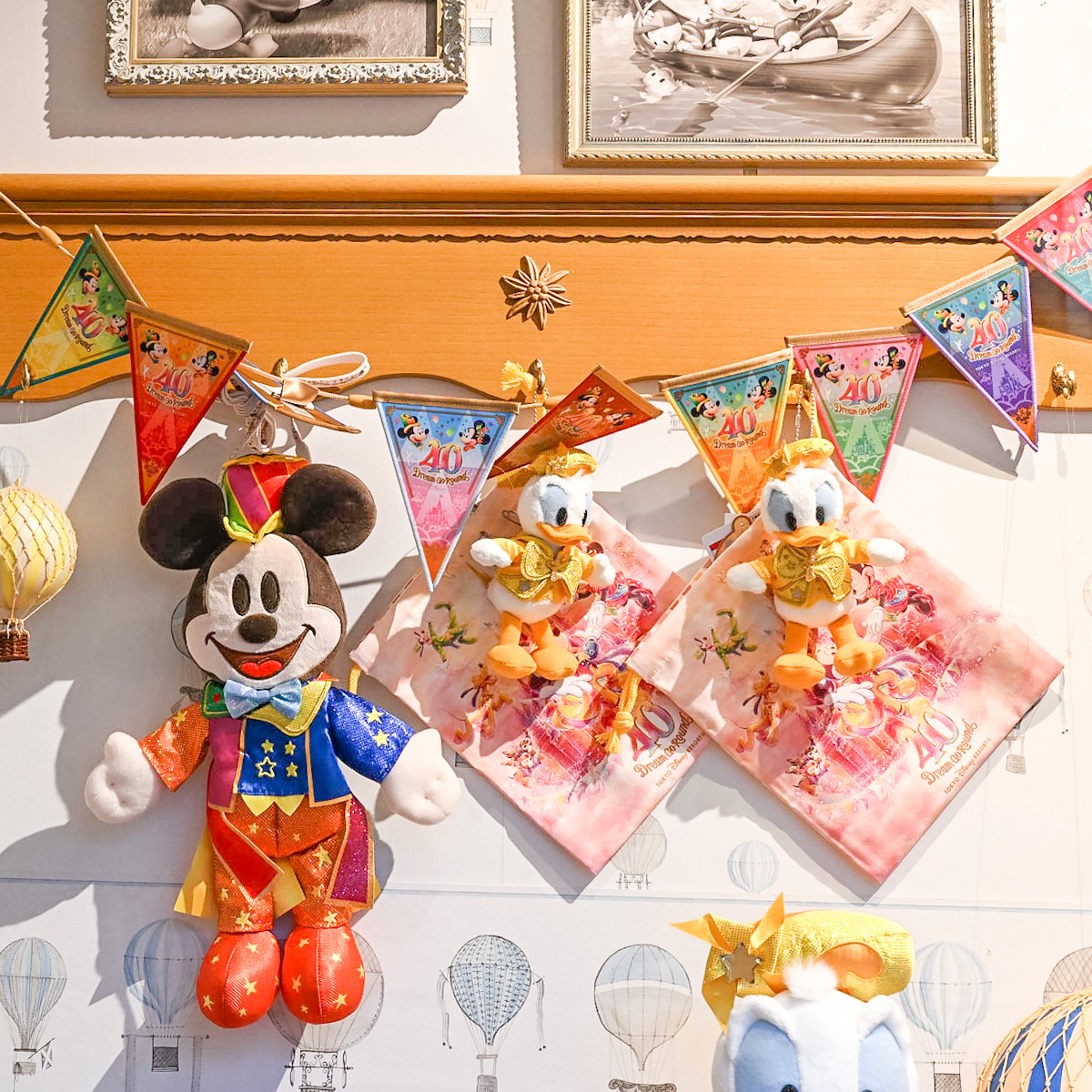 ディズニー 40周年 ガーランド タペストリー バッグ ぬいば ミニー