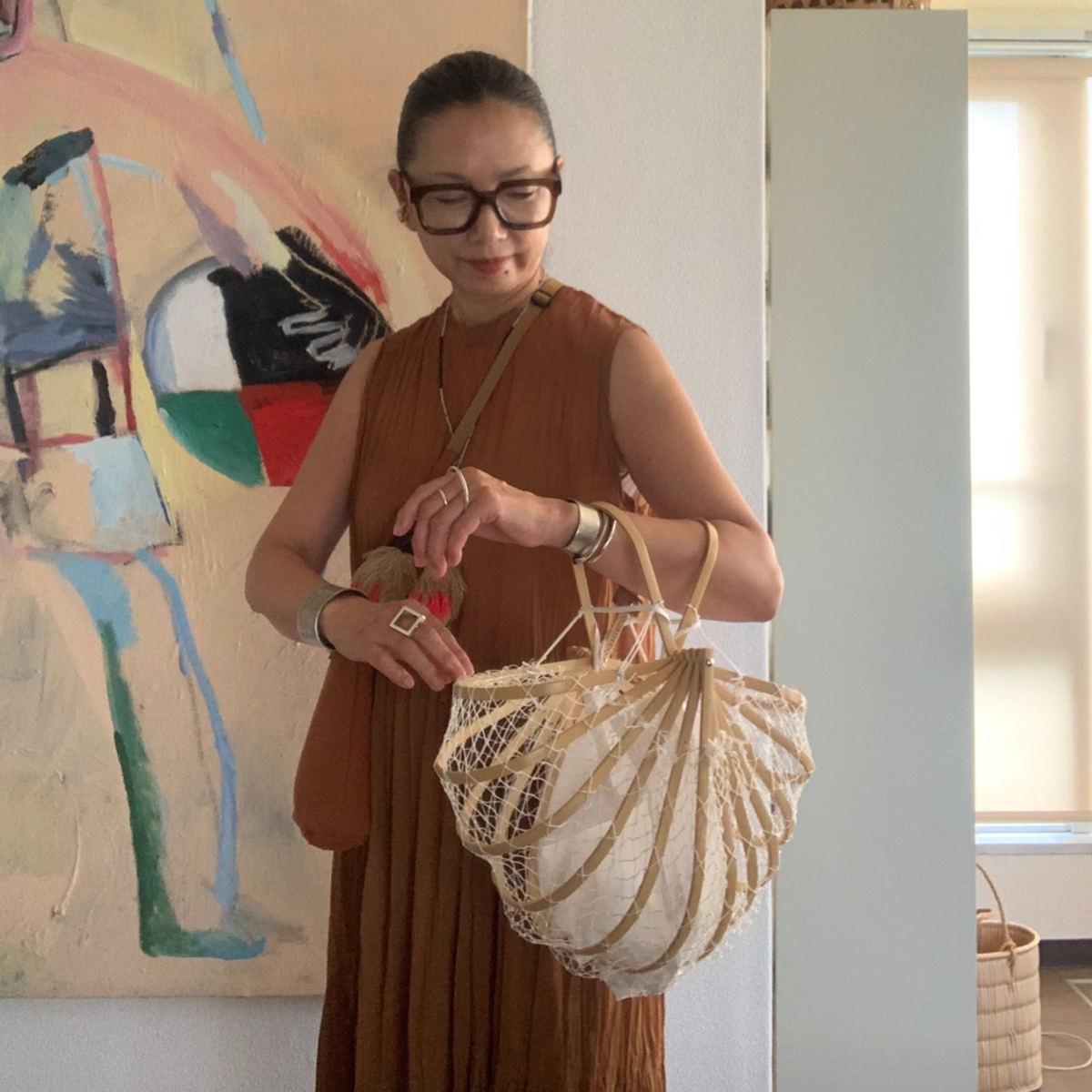 折りたためる竹かごバッグ「antego」日本の竹籠はこんなにお洒落