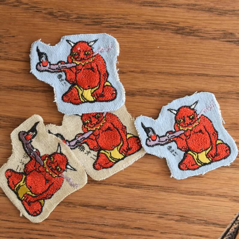 浮世絵_妖怪［赤鬼_地獄］刺繍のあっぷりけ | mimi刺繍 mimi