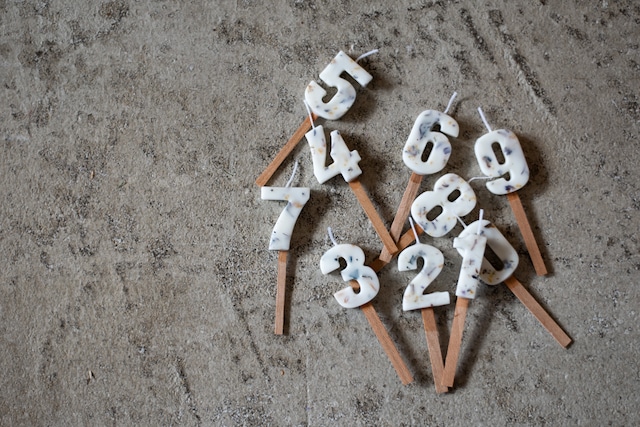 ナンバーキャンドル(ドライフラワー) - オリジナルアロマキャンドルの