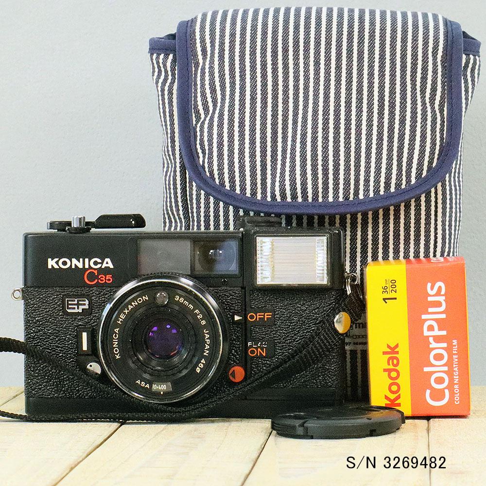 中古】【送料無料】【保証付 】KONICA C35 EF S/N 1599472（ケース