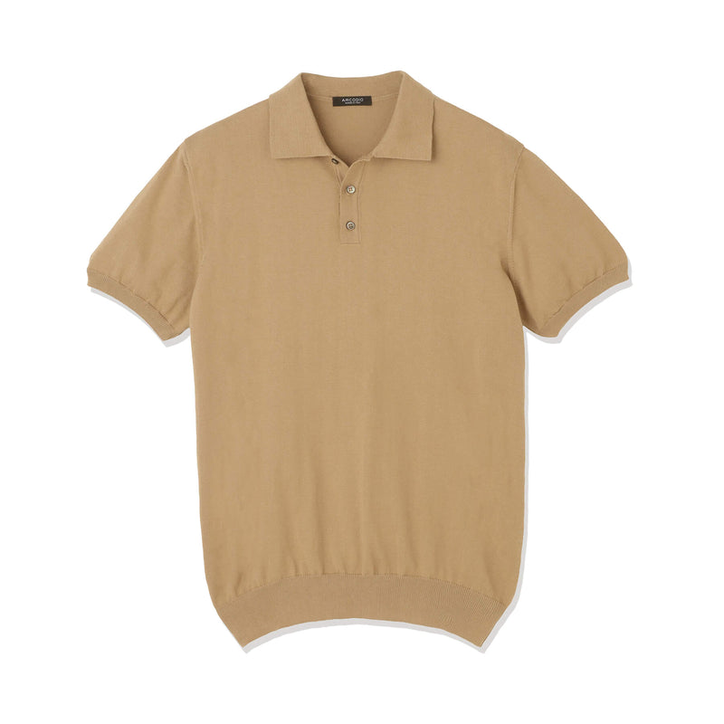 イタリア製コットンニット 半袖ポロ キャメル – MINIMAL WARDROBE