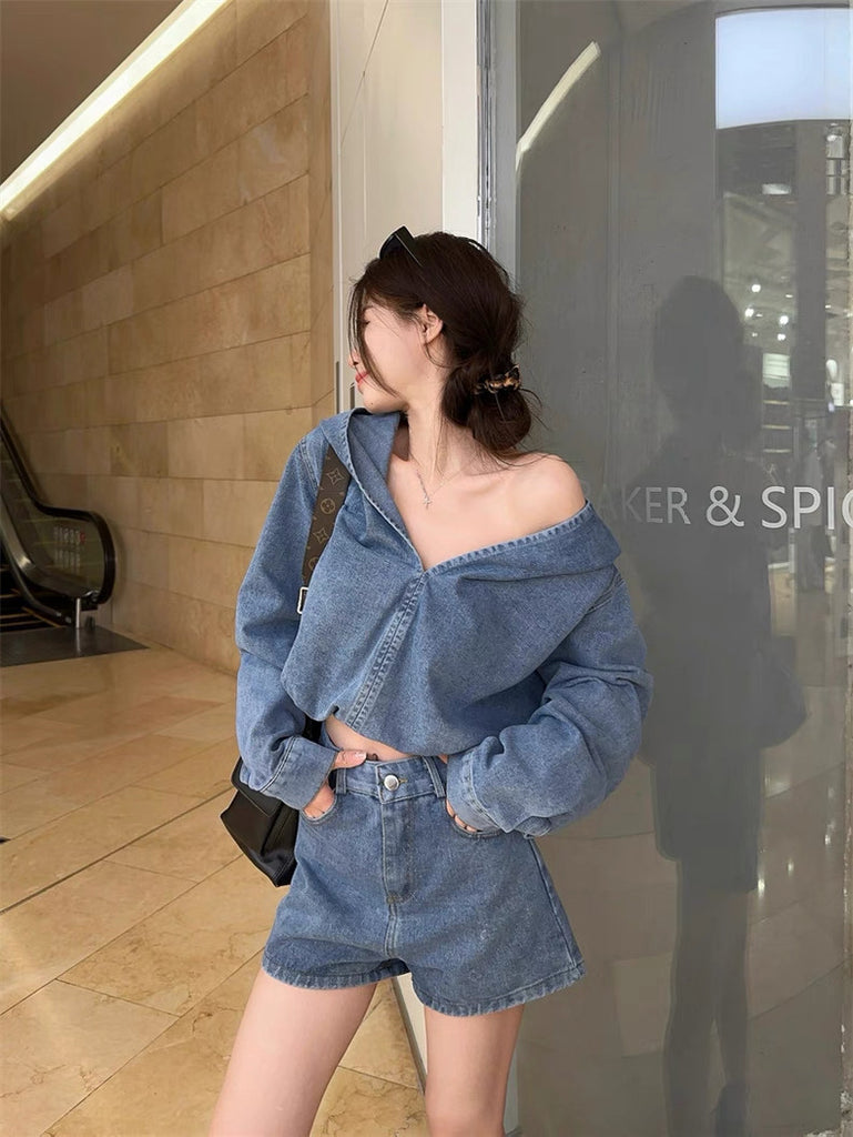 デニムスウェットフーディーセットアップ Mc 408 – micury